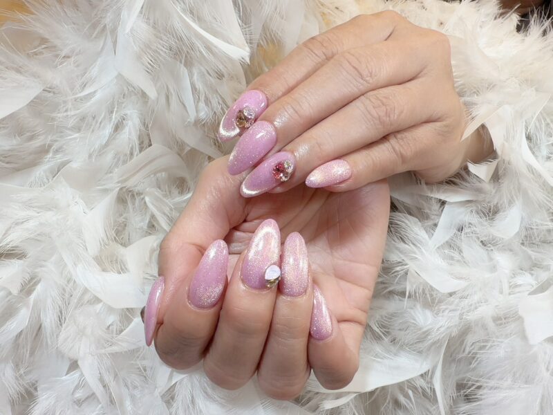 春を纏う満開の桜マグネットネイル